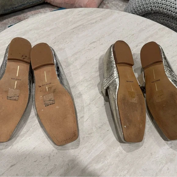 Chic Silver Metallic Flats with Bow - Picture 2 of 2